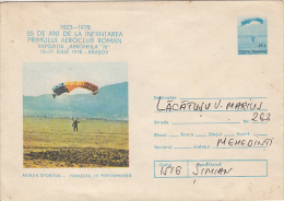 31061- PARACHUTTING, FIRST ROMANIAN AEROCLUB, COVER STATIONERY, 1978, ROMANIA - Parachutting