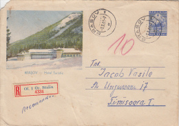 31280- POIANA BRASOV ALPINE HOTEL, TOURISM, REGISTERED COVER STATIONERY, 1961, ROMANIA - Hostelería - Horesca