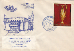 31328- ARCHAEOLOGY, DACIAN WINE JUG STAMP ON PHILATELIC EXHIBITION SPECIAL COVER, 1973, ROMANIA - Archéologie