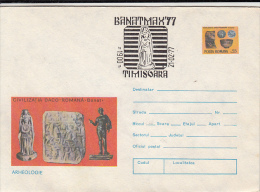 31329- ARCHAEOLOGY, DACO ROMAN VESTIGES FROM BANAT, COVER STATIONERY, 1977, ROMANIA - Archäologie