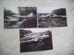 LOT DE 3 PHOTOS....CRASH D'UN AVION ALLEMAND... - Accidents