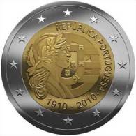 PORTUGAL  2€  2.010 BIMETALICA  SC/UNC "Aniversario De La Republica"   DL-9544 - Portogallo