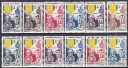 Colonies Francaises Centenaire De La Medaille Militaire 1952 12 Valeurs  Timbres Neufs** - 1952 Centenaire De La Médaille Militaire