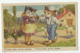 CHAT HUMANISE - CAT  - J't'aime Mieux Qu'mes Moutons.... - Dressed Animals