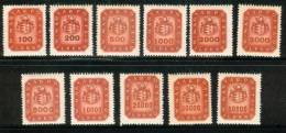 HUNGARY-1946. Arms And Posthorn - Milpengő Cpl.Set MNH!!! Mi 905-915 - Unused Stamps