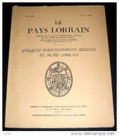 LE PAYS LORRAIN. 1958. 03. QUELQUES ENRICHISSEMENTS RECENTS DU MUSEE LORRAIN - Lorraine - Vosges