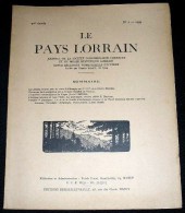 LE PAYS LORRAIN. 1959. 02. ARTISTE LORRAIN AU 18 SIECLE. NAVIGATION. PEINTRES ET VOSGES - Lorraine - Vosges