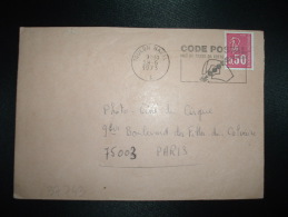 LETTRE TP MARIANNE DE BEQUET 0,50 OBL.MEC.28-6-1973 TOULON NAVAL (83 VAR) + CODE POSTAL - 1971-1976 Marianne (Béquet)