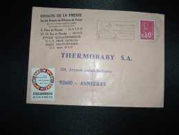 LETTRE TP MARIANNE DE BEQUET 0,50 OBL.MEC.14-2-1973 COULOMMIERS (77) VIGNETTE FOIRE FROMAGES ET VINS 12 AU 16 AVRIL 1973 - Cartas & Documentos