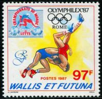 FN1364 Wallis Futuna 1987 Wrestling Championship 1v Surcharged MNH - Neufs