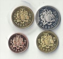 Monnaies Barbados : Pièces 1 Cent Et 5 Cents, Décor Moulin, Phare - Barbados (Barbuda)