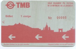 TT -TICKET DE TRANSPORTE DE BARCELONA - Europa