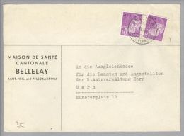 Heimat BE Bellelay 1943-08-05 Portofreiheit-Brief Gr#414 2x10Rp.glattes Kreidepapier - Franchigia