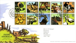 GROSSBRITANNIEN GRANDE BRETAGNE GB 2005 FARM ANIMALS SET OF 10v FDC SG 2502-11 MI 2264-73 SC 2251-60 YT 2606-15 - Briefe U. Dokumente