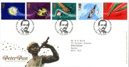 GB 2002 PETER PAN FDC SG 2304-08 MI 2038-41 SC 2064-68 IV 2358-62 - Lettres & Documents