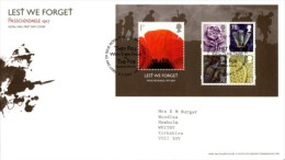 GROSBRITANNIEN GRANDE BRETAGNE GB 2007 LEST WE FORGET M/S FDC SG MS2796 MI B41-2598 SC SH2530A YV BF52-2963 - Lettres & Documents