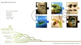 GB 2009 ANNIVERSARY OF CHARLES DARWIN S/A FDC SG 2898-903 MI 2707-12 SC 2628-32 IV 3092 - Cartas & Documentos