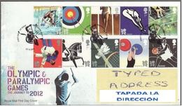 GROSBRITANNIEN GRANDE BRETAGNE GB 2009 OLYMPIC & PARALYMPIC GAMES FDC SG 2981-90 MI 2815-24 SC 2702-11 YT 3199-208 - Brieven En Documenten