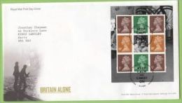 GB 2010 FROM BRITAIN ALONE PRESTIGE BOOKLET (CARNET) PANE ON FDC - Lettres & Documents