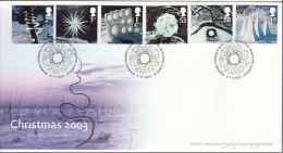 GROSSBRITANNIEN GRANDE BRETAGNE GB 2003 CHRISTMAS SET OF 6V  FDC SG 2410-15 MI 2164-69 SN 2165-70 YT 2502-07 - 2001-2010 Decimal Issues