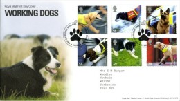 GROSSBRITANNIEN GRANDE BRETAGNE GB 2008 WORKING DOGS FDC SG 2806-11 MI 2606-11 SC 2539-44 YV 2971-76 - Covers & Documents