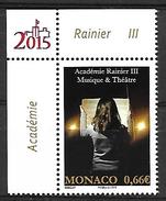 Monaco 2015 - Yv N° 2984 ** - ACADEMIE RAINIER III - Unused Stamps