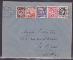 France Type Arc De Triomphe Sur Lettre - 1944-45 Triomfboog