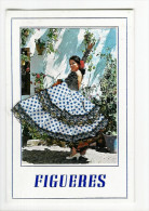 Brodées - Femmes - Femme - Danse - Flamenco - Carte Brodée - Figueres - Carte Double ( 2 Volets ) - état - Brodées