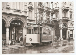 Suisse - Tessin - Lugano  Tramway A La Piazza Dante Pub Chocolat Lindt Cioccolata - Lugano