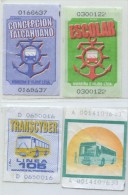 4 BILLETES DE MICROBUS DE CHILE - World