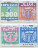 4 BILLETES DE MICROBUS DE CHILE - Monde