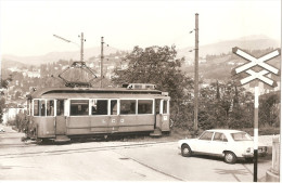 Suisse - Tessin Tramway A Scarpino Passage A Niveau Voiture Auto Pour Lugano - Lugano