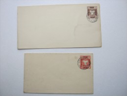 Localpost Shanghai ,  2 Postal Stationary , One With Overprint   1843-1893 - Oblitérés