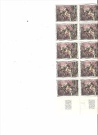 FRANCE  FRAGMENT DE FEUILLE DE 10  DU N° 1365  NEUF ** MNH DE1962 - Full Sheets