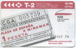 9-TT - TARJETA CONMEMORATIVA DE LOS 125 AÑOS DEL TRANVIA DE BARCELONA // 1997 - Europa