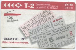 9-TT - TARJETA CONMEMORATIVA DE LOS 125 AÑOS DEL TRANVIA DE BARCELONA // 1997 - Europa