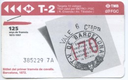 9-TT - TARJETA CONMEMORATIVA DE LOS 125 AÑOS DEL TRANVIA DE BARCELONA // 1997 - Europa