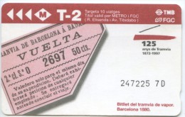 9-TT - TARJETA CONMEMORATIVA DE LOS 125 AÑOS DEL TRANVIA DE BARCELONA // 1997 - Europe