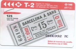 9-TT - TARJETA CONMEMORATIVA DE LOS 125 AÑOS DEL TRANVIA DE BARCELONA // 1997 - Europe