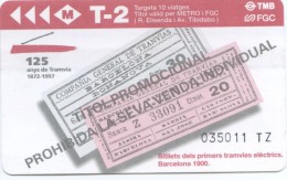 9-TT - TARJETA CONMEMORATIVA DE LOS 125 AÑOS DEL TRANVIA DE BARCELONA // 1997 - Europe