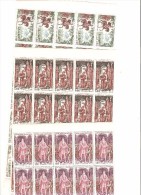 FRANCE  FRAGMENT DE  FEUILLE  DE  15  DU N° 1495/1497   NEUF ** MNH DE 1966 - Fogli Completi