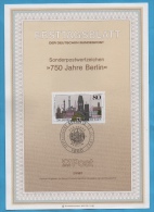 BERLIN DEUTSCHLAND N° 733 (YT) ERSTTAGSBLATT 2/1987 750ème ANNIVERSAIRE DE BERLIN - 1er Día – FDC (hojas)