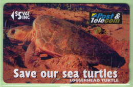 Fiji - 1996  Save Our Sea Turtles - $5 Loggerhead Turtle - FIJ-085 - VFU - Fidji