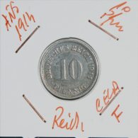 ALEMANIA  - IMPERIO - DEUTSCHES REICH  - 10 Pfn. AÑO 1914-F - 10 Pfennig