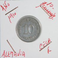 ALEMANIA  - IMPERIO - DEUTSCHES REICH  - 10 Pfn. AÑO 1910-E - 10 Pfennig