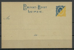 Deutschland Privatpost Ca 1880/90 Stadtpost Leipzig Ganzsache Unbenutzt - Postes Privées & Locales