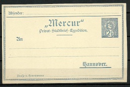 Deutschland Privatpost Ca 1880/90 Stadtpost HANNOVER Ganzsache Unbenutzt - Private & Local Mails