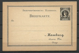 Deutschland Privatpost Ca 1880/90 Stadtpost HAMBURG Ganzsache Unbenutzt - Privatpost