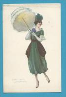 CPA 915-4 - Art Nouveau Art Déco Jeune Femme Mode Ombrelle Illustrateur Italien BOMPARD - Italie - Bompard, S.
