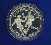 US Coin 1994 S World Cup Soccer Proof Commemorative 90% Silver Dollar Govt Box - Commemoratives